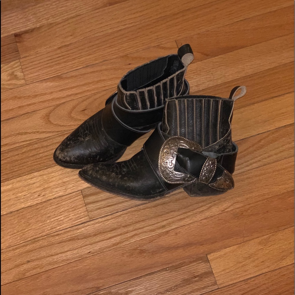 Free People leather cowboy booties